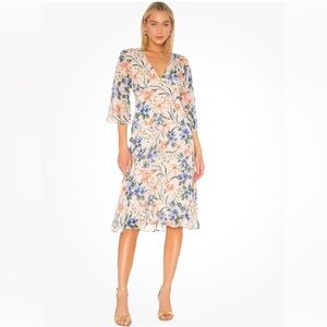 House of Harlow 1960 x Revolve Amira Dress Floral‎ Empire Wasit Flare Sleeves S